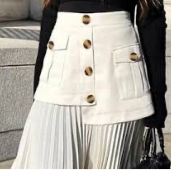 NWT COMMENSE  high-waisted, pleated maxi skirt. SZ large - Picture 11 of 11